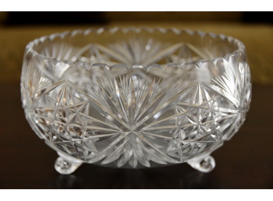 Large Crystal Glass Center Piece Bowl