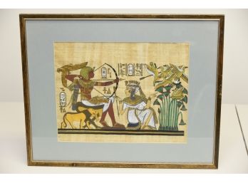 Egyptian Motif Framed Painting Signed