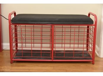 Red Flip Top Bench With Storage