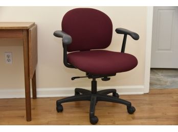 Knoll Red Adjustable Office Chair On Wheels