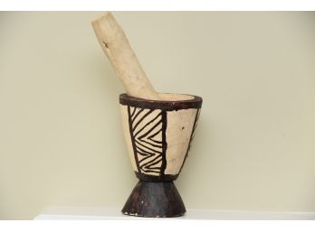 Hand Made Wooden Mortar And Pestle