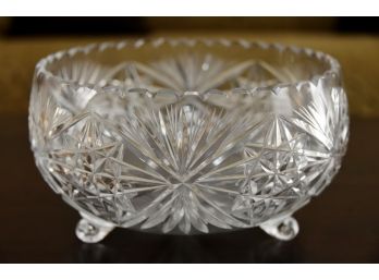 Large Crystal Glass Center Piece Bowl