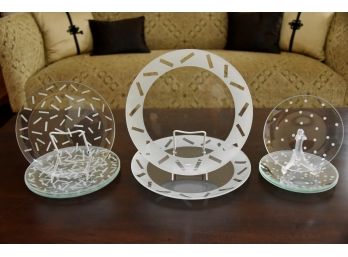 Set Of 1980s J. Smilow 'Dots And Dashes' Plate Set (10x Pieces)