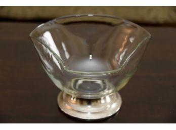 Unique Glass Center Piece Bowl With Silver Plated Base