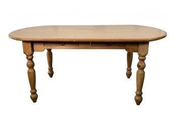 British Pine Farmhouse Table With A Drawer