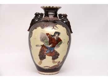 Large Hand-painted Asian Vase