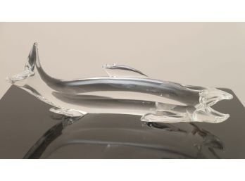 Steuben Crystal Salmon Sculpture