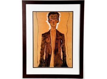Egon Schiele - Self Portrait - Framed Dry Mount Offset Lithograph