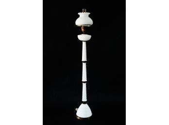 Vintage Tall Milk Glass Floor Lamp