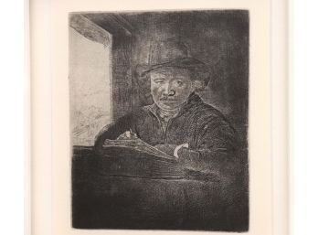 Rembrandt Van Rijn Self Portrait Drawing At A Window $6200 Appraisal