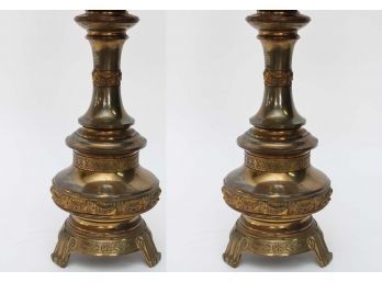 A Pair Of 19th Century French Bronze Lamps