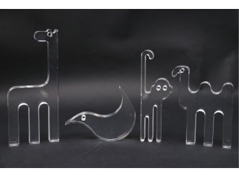 Italian Mid-Century Modern Lucite Animal Sculptures By Silvio Russo For Guzzini