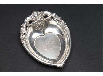 Sterling Silver 25th Anniversary Heart Shaped Dish 74g