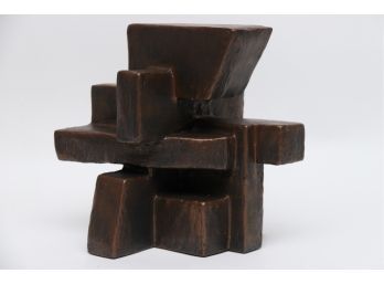 Brutalist Abstract Cubist Sculpture Signed Eagan