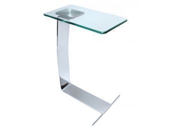 Nickel And Glass Side Table By Design Institute Of America