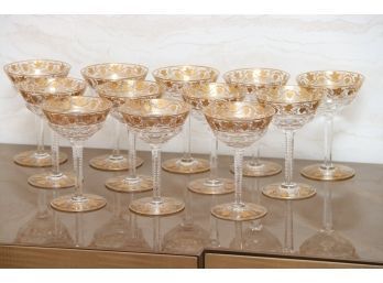 Val St. Lambert 'Pampre D' Or' Champagne Glasses Set Of 12