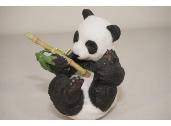 Hi There! By Eva Dalberg 'panda With Bamboo' Porcelain Figurine