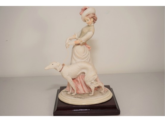 Vintage Capodimonte 'dog Walker' Porcelain Figurine