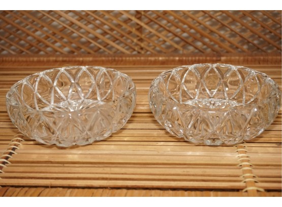 Pair Of Crystal Ash Trays
