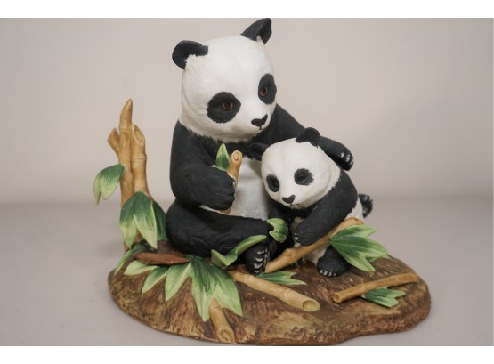Panda Family By Andrea 'mom And Cub' Porcelain Panda Figurine