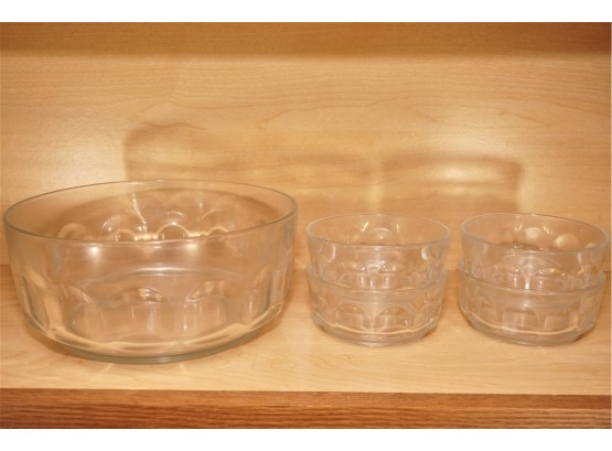 Set Of 5 Arcoroc Glass Mixing Bowls