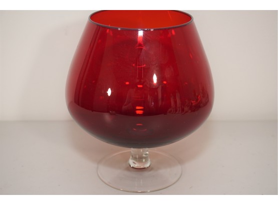 Large Ornate Red Wine Glass