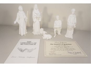 Vintage 5 Piece  Lenox Children Of Bethlehem  Nativity Set