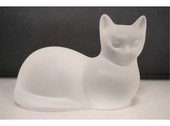 Smoked Glass Cat Figurine
