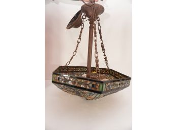 Vintage Stained Glass Chandelier