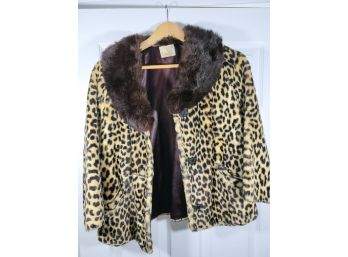 Womans Styled By Winter Cheetah Print Coat