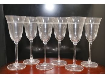 Group Of 6 Vera Wang  Wedgewood Crystal Wine Glasses
