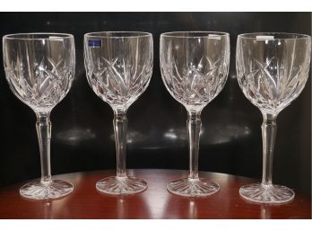 Set Of 4 Marquis By Waterford Brookside Crystal Wine Glasses