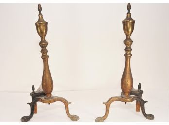 Vintage Puritan Claw Foot Fireplace Andirons