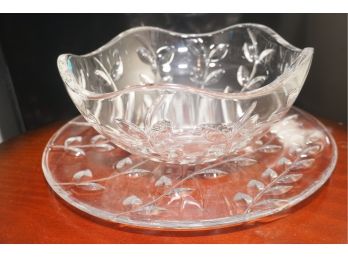 Tiffany & Co Crystal Bowl And Serving Tray