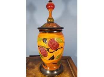 Vintage Hand Carved Lidded Jar