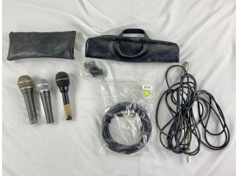 Lot Of Samson, Shure & EV Microphones With 2 Cords And Cases