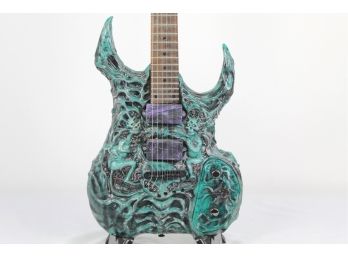 Custom Hand Carved Resin One Of A Kind 3 Dimensional Skeleton Guitar