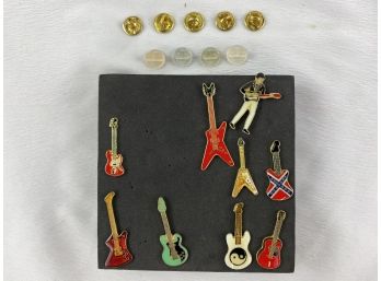 Lot Of Vintage Guitar Pins With Backs Included
