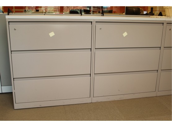 Set Of 2 High Three Drawer File Cabinets (5 Of 6)