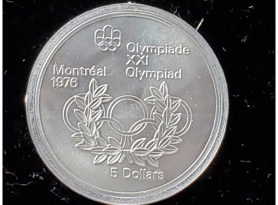 1974 Queen Elizabeth $5 Montreal Olympic Coin- Olympic Rings
