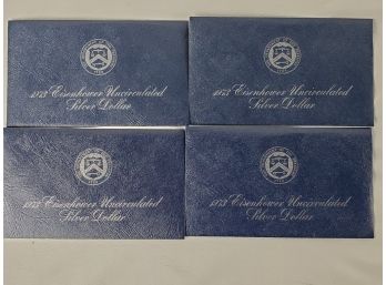 1973 Eisenhower Uncirculated Silver Dollar Coin - 4 Sets