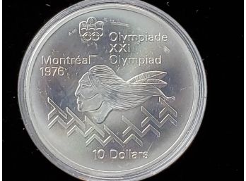 1975 Queen Elizabeth $10 Montreal Olympic Coin- Womans Face
