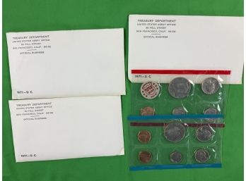 1971  Treasury Department Uncirculated Coin Set- 3 Sets