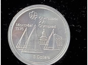 1973 Queen Elizabeth $5 Montreal Olympic Coin- Sailing