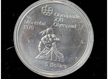 1974 Queen Elizabeth $5 Montreal Olympic Coin- Native American