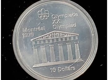 1974 Queen Elizabeth $10 Montreal Olympic Coin- Pillars