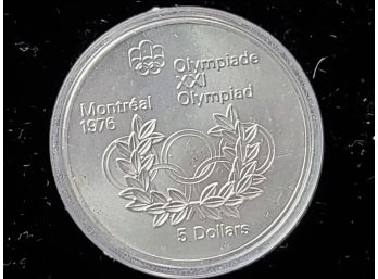 1974 Queen Elizabeth $5 Montreal Olympic Coin- Olympic Rings