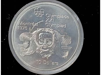 1974 Queen Elizabeth $10 Montreal Olympic Coin- Face