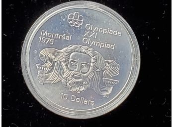 1974 Queen Elizabeth $10 Montreal Olympic Coin- Face