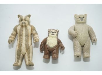 Vintage Trio Of Star Wars Ewok Figurines